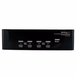 StarTech.com Commutateur KVM USB et double écran DVI / VGA à 4 ports avec audio et hub USB 2.0, 1920 x 1200 pixels, 18 W, Noi ...