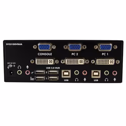 StarTech.com Switch KVM USB 2 ports DVI VGA avec audio - Commutateur concentrateur USB 2.0