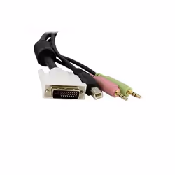 StarTech.com Câble de commutateur KVM DVI-D Dual Link USB 4 en 1 de 4,6 m avec audio et microphone