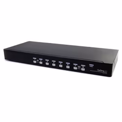 StarTech.com Commutateur USB VGA KVM 8 ports à montage sur rack avec audio (câbles audio inclus), 1920 x 1440 pixels, Grille  ...