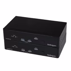 StarTech.com Extendeur de Console KVM par Fibre Optique Multi-Mode avec DVI, USB, Série et Audio, Noir