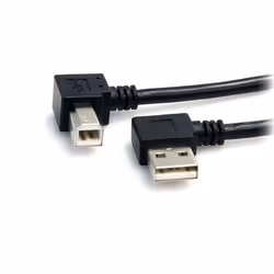 StarTech.com Câble USB A vers USB B coudé à angle droit 91 cm - M/M - Noir, 0,9 m, USB A, USB B, Mâle/Mâle, 480 Mbit/s, Noir