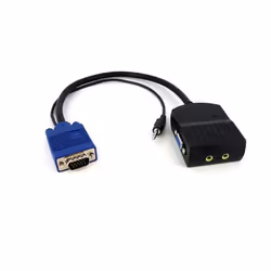 StarTech.com Répartiteur vidéo 2 ports VGA avec audio – alimentation par port USB, 0,68 m, Noir, Mâle/Femelle, 0 - 70 °C, -20 ...