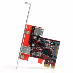 StarTech.com Carte Contrôleur PCI Express vers 2 Ports USB 3.0 avec Support UASP - Carte PCIe - 1 Interne 1 Externe