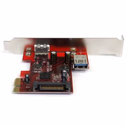 StarTech.com Carte Contrôleur PCI Express vers 2 Ports USB 3.0 avec Support UASP - Carte PCIe - 1 Interne 1 Externe - Vue supplémentaire 4