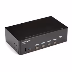 StarTech.com Switch KVM double affichage HDMI 4K 30 Hz à 4 ports avec hub USB intégré, 3840 x 2160 pixels, 4K Ultra HD, Grill ...