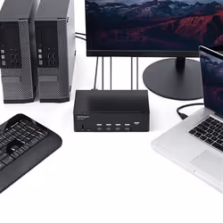 StarTech.com Switch KVM double affichage HDMI 4K 30 Hz à 4 ports avec hub USB intégré - Vue supplémentaire 5