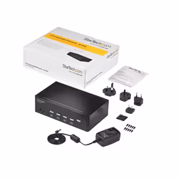 StarTech.com Switch KVM double affichage HDMI 4K 30 Hz à 4 ports avec hub USB intégré - Vue supplémentaire 6