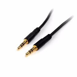 StarTech.com Câble jack audio de 3,5 mm - Cordon mince de 3 m, 3,5mm, Mâle, 3,5mm, Mâle, 3 m, Noir