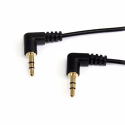 StarTech.com Câble audio stéréo Slim 3,5 mm à angle droit de 90 cm - M/M, 3,5mm, Mâle, 3,5mm, Mâle, 0,91 m, Noir