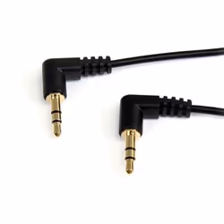 StarTech.com Câble audio stéréo Mini-Jack 3,5mm slim coudé à angle droit de 1,8 m - M/M, 3,5mm, Mâle, 3,5mm, Mâle, 1,8 m, Noi ...