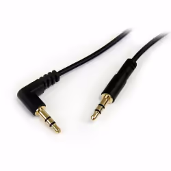 StarTech.com Câble audio slim Mini-Jack 3,5 mm vers Mini-Jack 3,5 mm coudé à angle droit de 1,8 m - M/M, 3,5mm, Mâle, 3,5mm,  ...