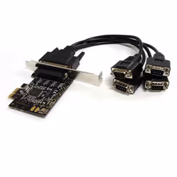 StarTech.com Carte PCI Express avec 4 Ports DB-9 RS232 - Adaptateur PCIe Série - UART 16550, PCIe, Série, RS-232, Noir, REACH ...