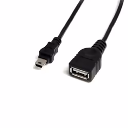 StarTech.com Câble Mini USB 2.0 de 30cm - USB A vers Mini B - F/M, 0,3 m, USB A, Mini-USB B, Mâle/Femelle, 480 Mbit/s, Noir