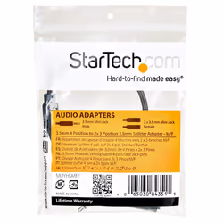 StarTech.com Adaptateur pour casque avec prises pour écouteur et microphone séparées - Mini-Jack 3,5mm 1x (M) 2x (F) - Noir - Vue supplémentaire 6