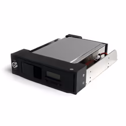 StarTech.com Rack Amovible 5.25" sans Tiroir pour Disque Dur 3.5" - Avec Ecran LCD - Hot Swap, Noir, Argent, 150 mm, 180 mm, ...