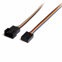 StarTech.com Câble d'extension d'alimentation pour ventilateur 4 broches 30 cm - M/F, 0,305 m, Molex (4-pin), Molex (4-pin), ...