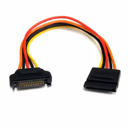 StarTech.com Câble d'extension d'alimentation SATA 15 broches 20 cm, 0,2032 m, Mâle, Femelle, Multicolore, 17 g, 125 mm