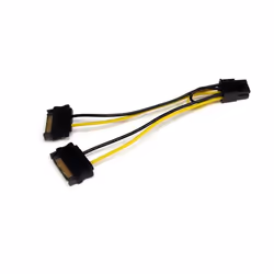 StarTech.com Câble adaptateur d'alimentation SATA vers carte vidéo PCI Express 6 broches de 15 cm, 0,15 m, SATA 15 broches, P ...