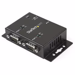 StarTech.com Hub adaptateur industriel USB vers série 2 ports à fixation murale avec clips de rail DIN, USB 2.0 Type-B, Série ...