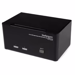 StarTech.com Switch Commutateur KVM USB 2 ports Sortie Vidéo DVI, Audio HUB USB 2.0 3 Écrans - 2 PC, 1920 x 1200 pixels, 18 W ...