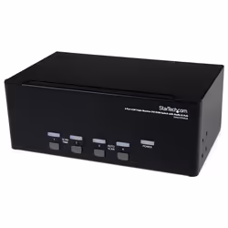 StarTech.com Switch Commutateur KVM USB 4 ports Sortie Vidéo DVI, Audio HUB USB 2.0 3 Écrans - 4 PC, 1920 x 1200 pixels, Gril ...