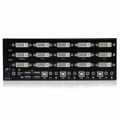 StarTech.com Switch Commutateur KVM USB 4 ports Sortie Vidéo DVI, Audio HUB USB 2.0 3 Écrans - 4 PC