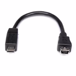 StarTech.com Câble adaptateur Micro USB vers Mini USB M/F 15 cm, 0,15 m, Mini-USB B, Micro-USB A, Mâle/Femelle, Noir