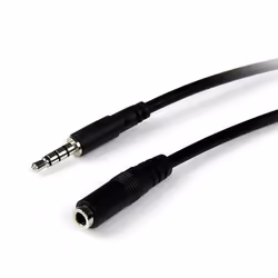 StarTech.com Câble d'extension de casque TRRS 4 positions 3,5 mm 2 m - M/F, 3,5mm, Mâle, 3,5mm, Femelle, 2 m, Noir