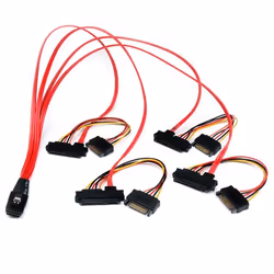 StarTech.com Câble Mini SAS Serial Attached SCSI interne 50 cm - SFF-8087 vers 4 SFF-8482, 0,5 m, 1 x SFF-8087, 4 x SATA, 4 x ...