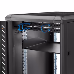 StarTech.com Étagère de racks de serveur 2U : étagère en porte-à-faux universelle montée en rack pour rack et armoire d'équipement réseau de 19". Acier robuste : supporte un poids de 56 kg. Tiroir profond de 18", noir - Vue supplémentaire 7
