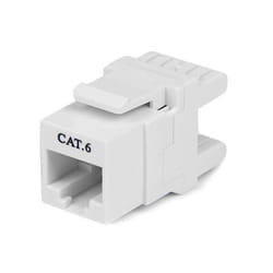 StarTech.com Jack de type Keystone Cat6 à 180° - Jack mural blanc RJ45 Ethernet Cat6 - Type 110