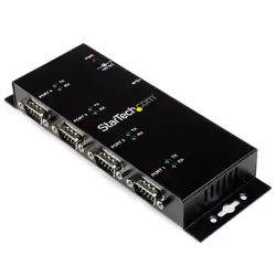 StarTech.com Hub adaptateur USB vers série DB9 RS232 4 ports – Montage sur rail DIN industriel et mural, USB 2.0 Type-B, Séri ...