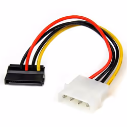 StarTech.com Adaptateur de câble d’alimentation LP4 vers SATA à angle gauche 4 broches - 15 cm, 0,1524 m, SATA 15 broches, Mo ...
