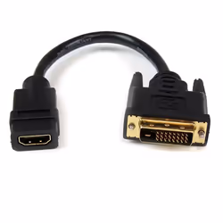 StarTech.com Câble adaptateur vidéo de 20 cm HDMI vers DVI-D - HDMI femelle vers DVI mâle, 0,203 m, HDMI Type A (Standard), D ...