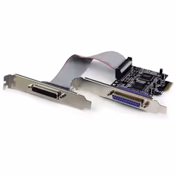 StarTech.com Carte PCI Express 2 ports parallèles DB25 - Carte contrôleur PCI-E 2 ports IEEE 1284 Low Profile, PCIe, Parallèl ...