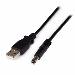 StarTech.com Câble d'alimentation USB vers connecteur annulaire de type N 5 V CC de 1 m - USB A vers V CC de 5,5 mm, 1 m, USB ...