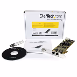 StarTech.com Carte Réseau PCI Express 2 ports Gigabit Ethernet RJ45 10/100/1000Mbps - POE/PSE - Vue supplémentaire 5