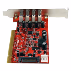 StarTech.com Carte contrôleur PCI à 4 ports USB 3.0 (5Gbps) SuperSpeed - Adaptateur PCI avec alimentation SATA / SP4 - Vue supplémentaire 4