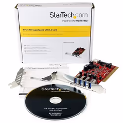StarTech.com Carte contrôleur PCI à 4 ports USB 3.0 (5Gbps) SuperSpeed - Adaptateur PCI avec alimentation SATA / SP4 - Vue supplémentaire 5
