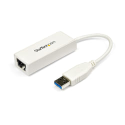 StarTech.com Adaptateur réseau USB 3.0 vers Gigabit Ethernet NIC - 10/100/1000 Mb/s - M/F - Blanc