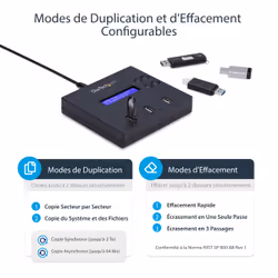 StarTech.com Duplicateur et Effaceur Autonome de 1 à 2 clés USB, Copieur de Plusieurs Clés USB, Copie Système et Fichier et Secteur par Secteur, 1,5 Go/min, Effacement en 3 Passes, Affichage LCD - Vue supplémentaire 12