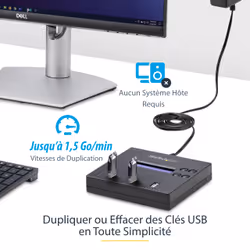 StarTech.com Duplicateur et Effaceur Autonome de 1 à 2 clés USB, Copieur de Plusieurs Clés USB, Copie Système et Fichier et Secteur par Secteur, 1,5 Go/min, Effacement en 3 Passes, Affichage LCD - Vue supplémentaire 9