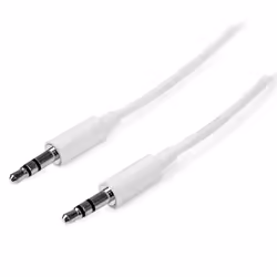 StarTech.com Câble Audio Stéréo Mini-Jack 3.5mm Slim de 3 m - Mâle/Mâle - Blanc, 3,5mm, Mâle, 3,5mm, Mâle, 3 m, Blanc