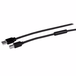 StarTech.com Câble USB Actif A vers B 15 m - M/M - Noir, 15 m, USB A, USB B, USB 2.0, Mâle/Mâle, Aluminium, Noir