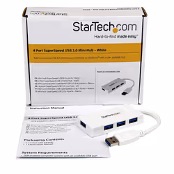StarTech.com Hub USB 3.0 à 4 ports avec câble intégré - 5Gbps - Blanc - Vue supplémentaire 6
