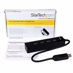 StarTech.com Hub USB 3.0 portable à 4 ports avec câble intégré - 5Gbps - Noir - Vue supplémentaire 4