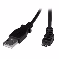 StarTech.com Câble Micro USB 2 m - A vers Micro B coudé 90° vers le bas, 2 m, USB A, Micro-USB B, USB 2.0, 480 Mbit/s, Noir