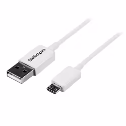 StarTech.com Câble Micro USB 50 cm - A vers Micro B - Blanc, 0,5 m, USB A, Micro-USB B, USB 2.0, Mâle/Mâle, Blanc