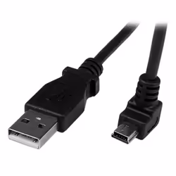 StarTech.com Câble Mini USB 2 m - A vers Mini B coudé 90° vers le bas, 2 m, USB A, Mini-USB B, USB 2.0, 480 Mbit/s, Noir